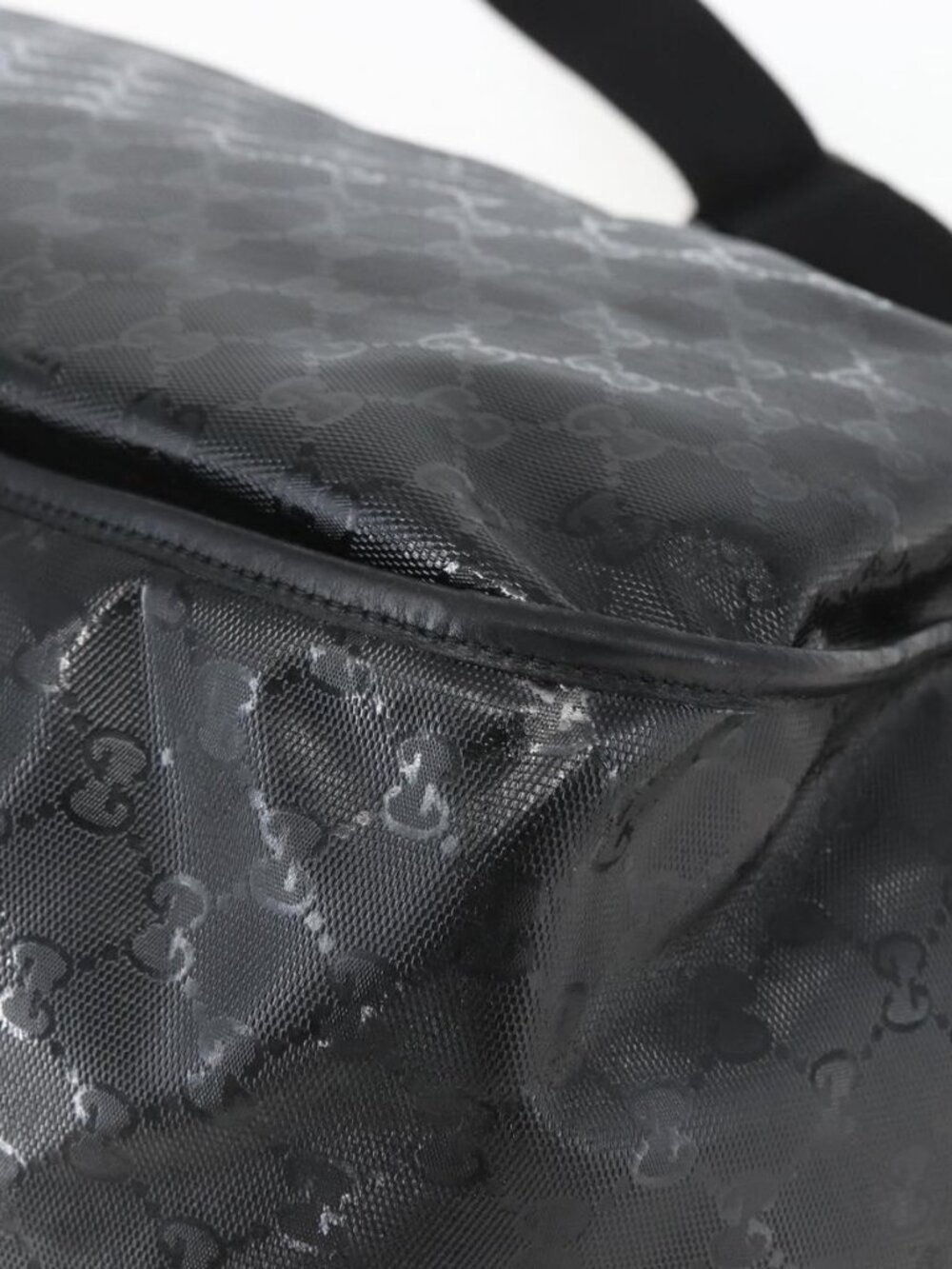 Authentic GUCCI GG implementation Bag Coated Canvas Black Silver 201725 - Picture 7 of 16